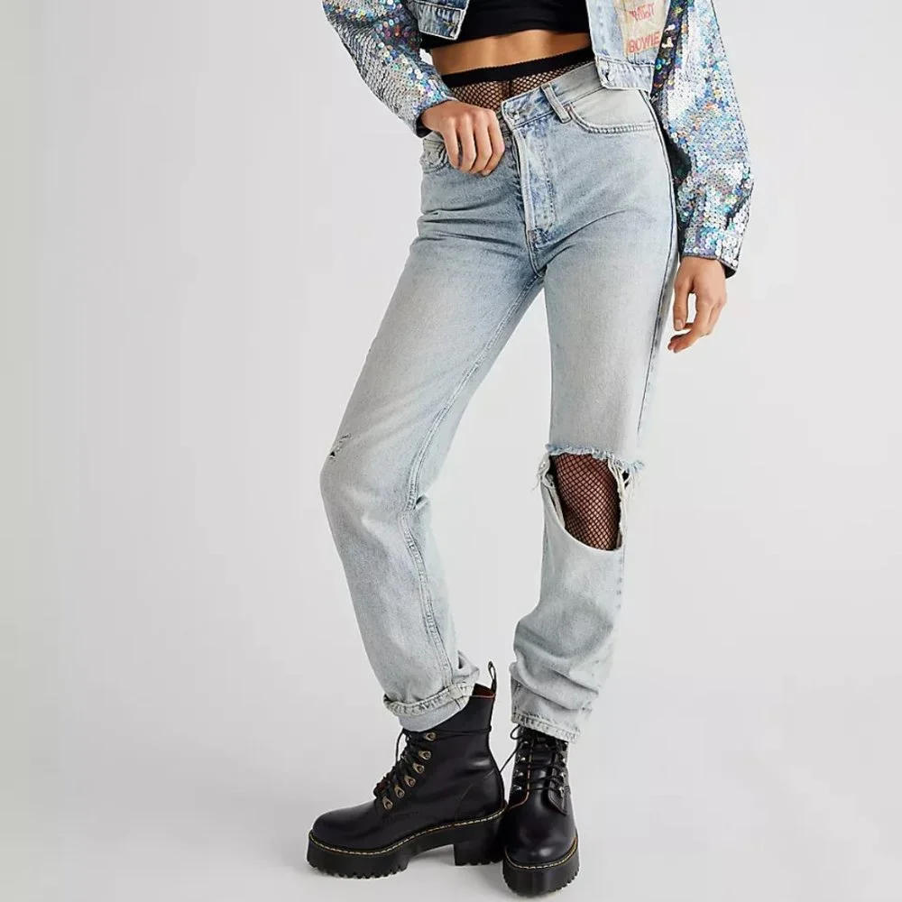 NWT Free People x Wren + Glory David Bowie Sequin Denim Jacket | OS - Picture 11 of 12